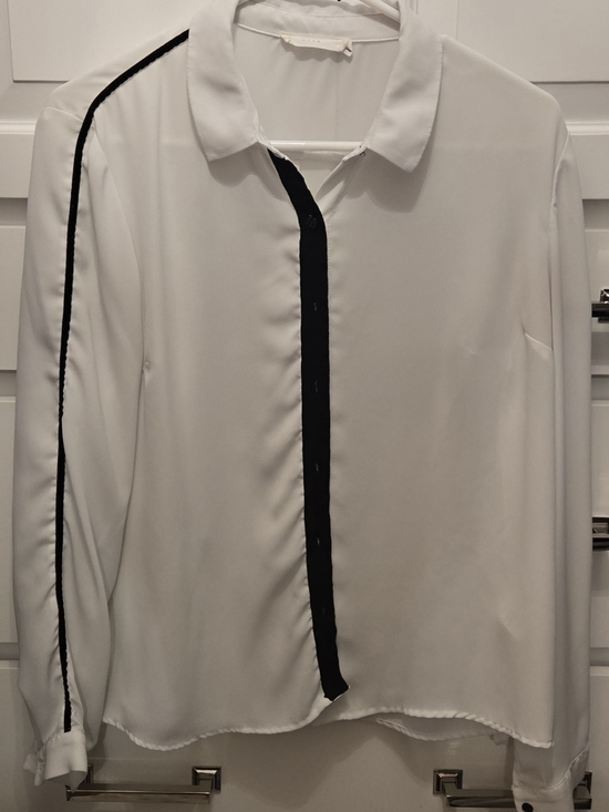 Lush Tops - Lush White Dress Shirt with Black Trim